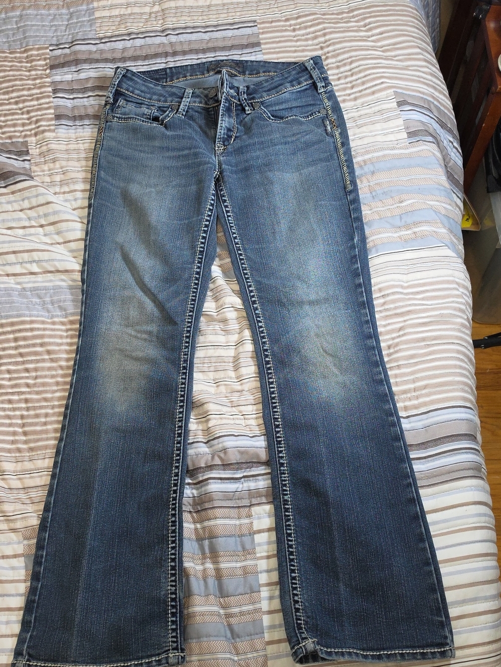 Classic Women's Dark Blue Bootcut Jeans